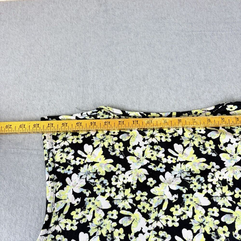 STEVE MADDEN Floral Sleeveless Tank Top Women’s 2X Black Yellow Casual - Picture 7 of 8